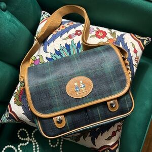 Japanese vintage Plaid Crossbody Bag